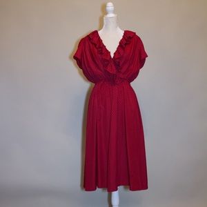 1960’s/70’s Vintage Red and Navy Geometric Dress